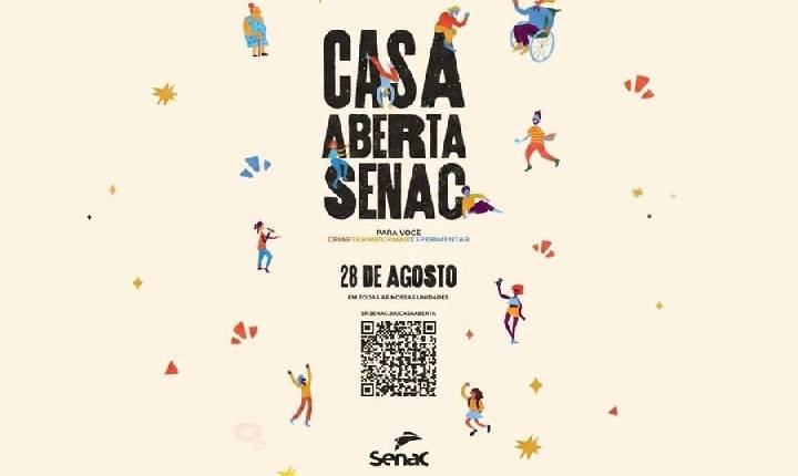 As cinco unidades do Senac no Vale do Paraíba realizam nesta sexta-feira, 28 de agosto, mais uma edição do Casa Aberta Senac. A iniciativa vai disponibilizar cerca de 150 atividade