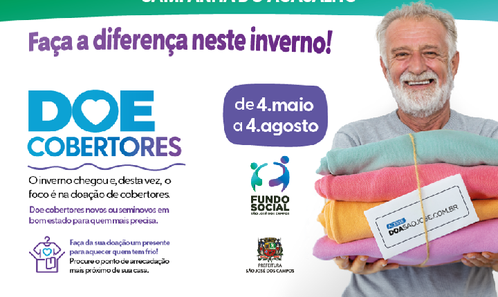 Campanha do Agasalho 2026 começa com foco em cobertores em São José