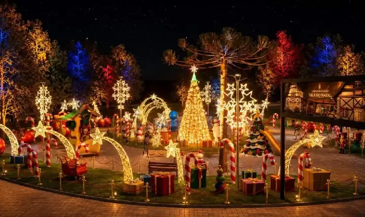 Campos do Jordão prepara Natal com 16 km de luzes, árvore de 20 metros e espetáculos inéditos