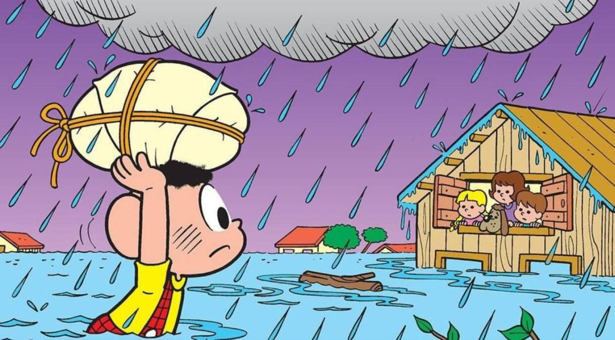 Cascão entra na água em campanha pelo Rio Grande do Sul