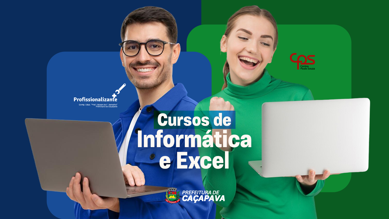 Caçapava tem cursos gratuitos de Informática Básica e Excel Básico