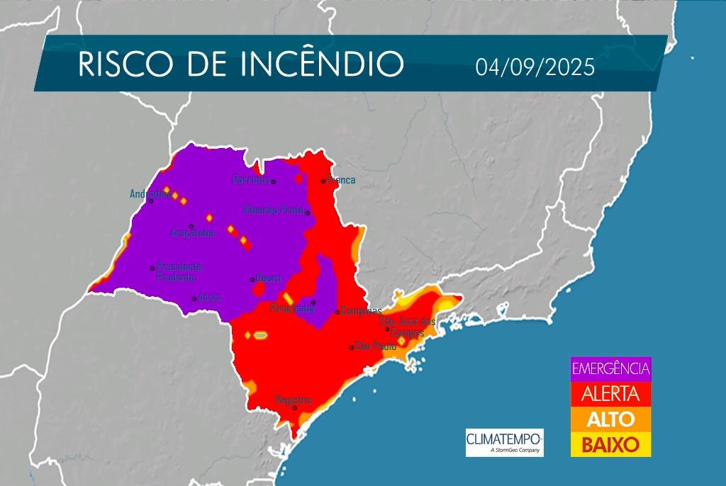 Vale do Paraíba terá calor de até 29°C e risco elevado de queimadas