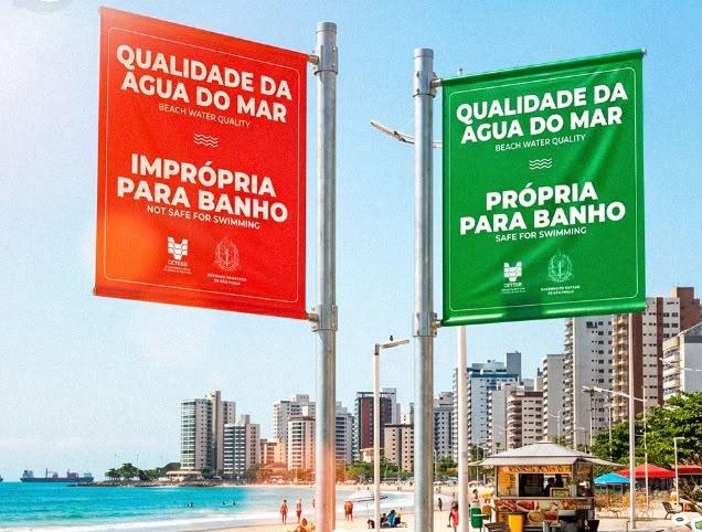 Cetesb atualiza bandeiras que mostram se as praias são próprias para banho no litoral paulista